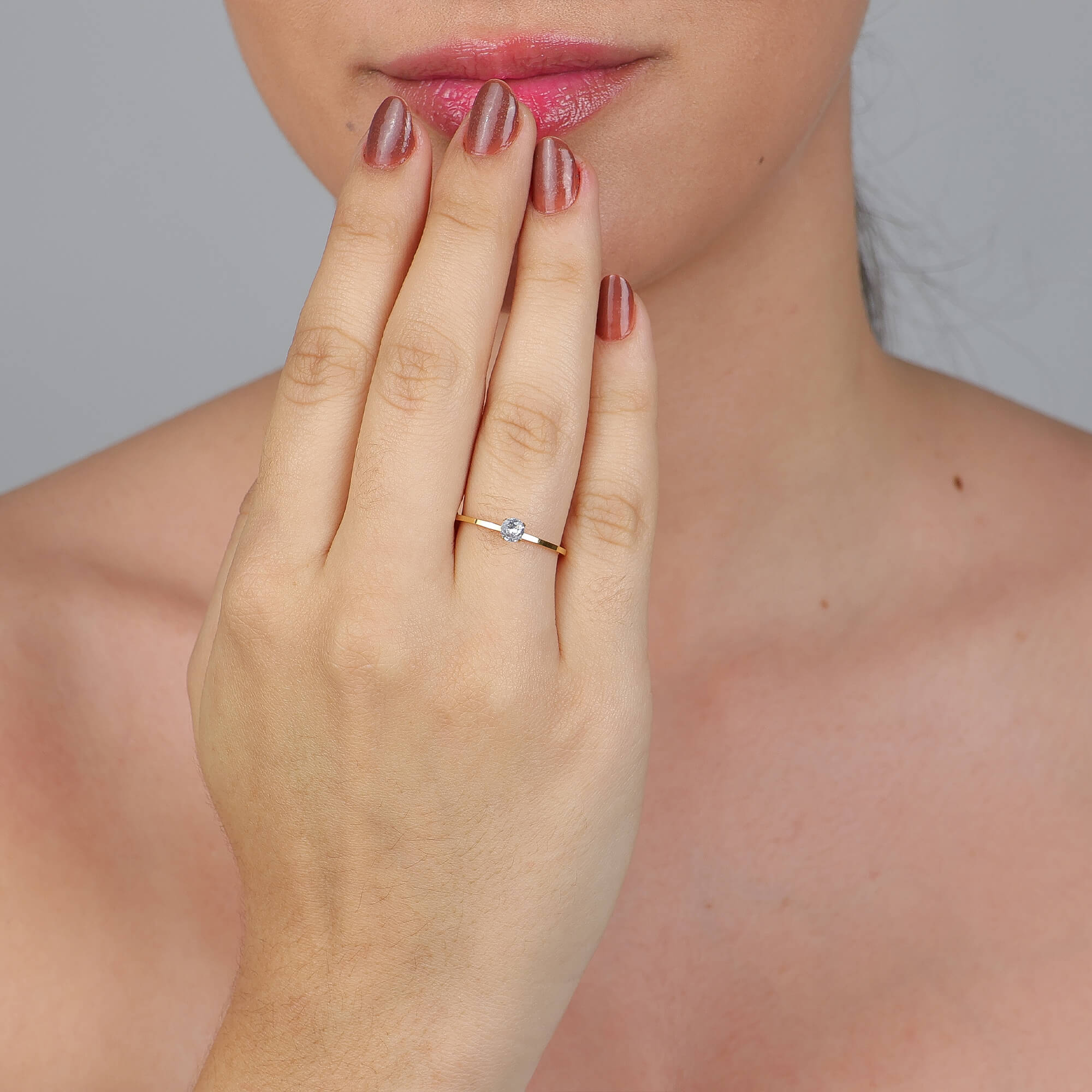 Anel Solitário Zircônia