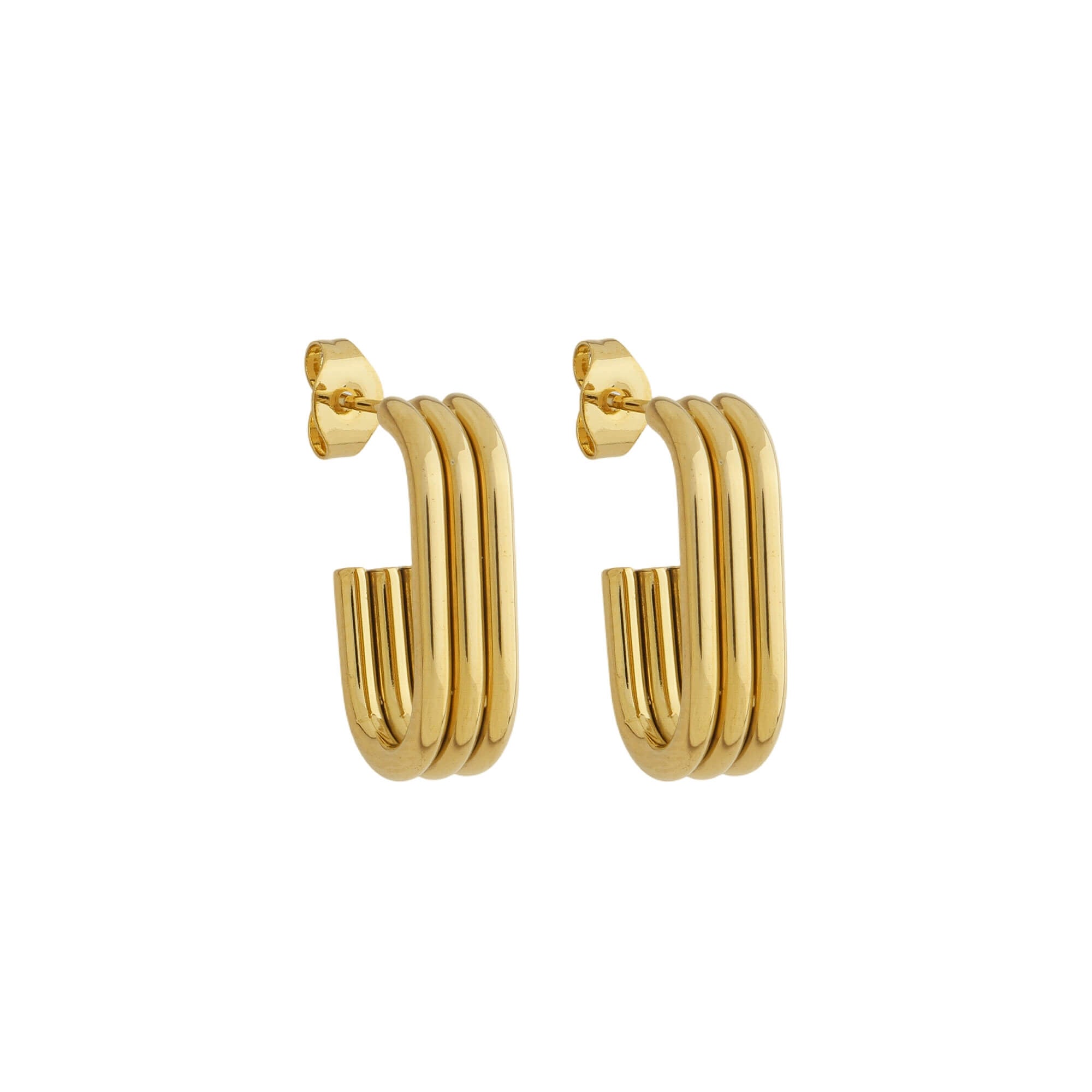 Brinco Argola Tripla Retangular