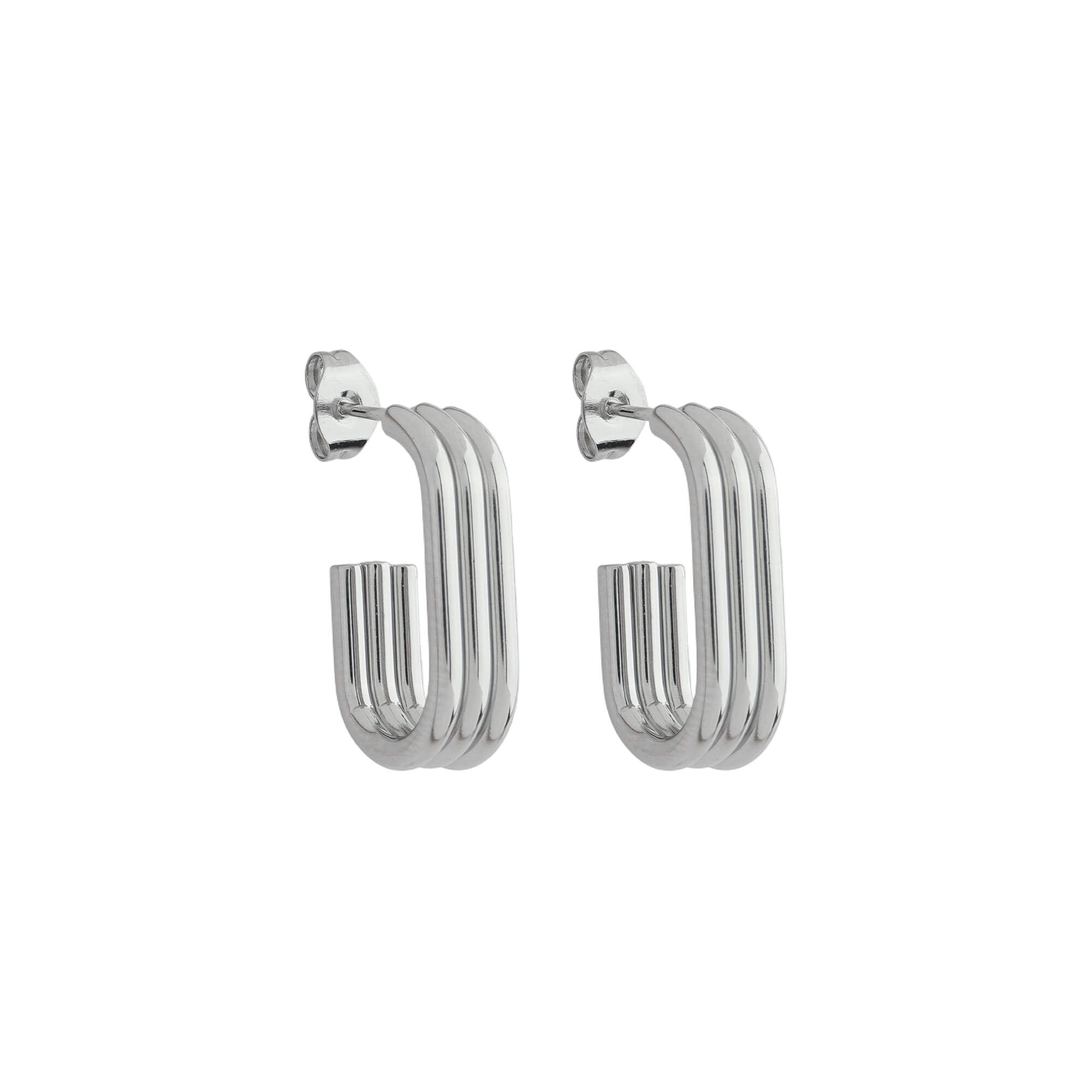 Brinco Argola Tripla Retangular