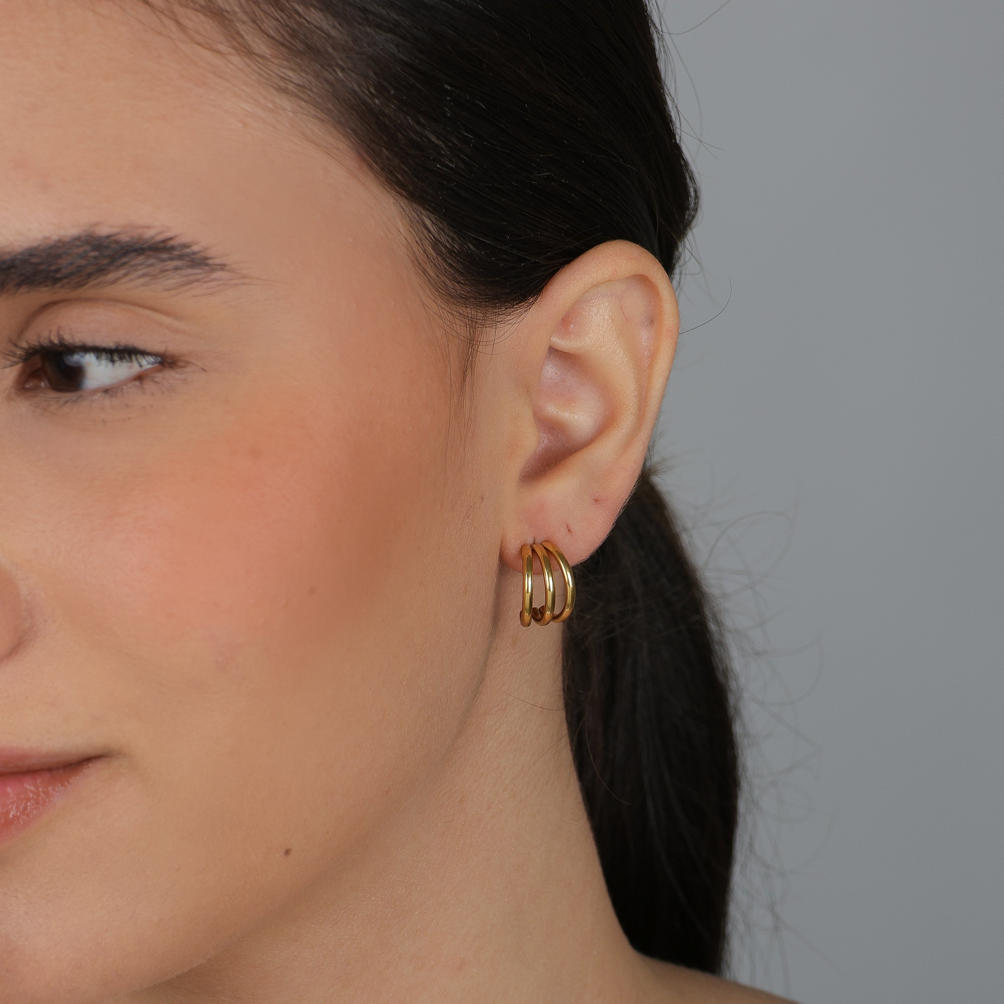 Brinco Argola Tripla Clássica