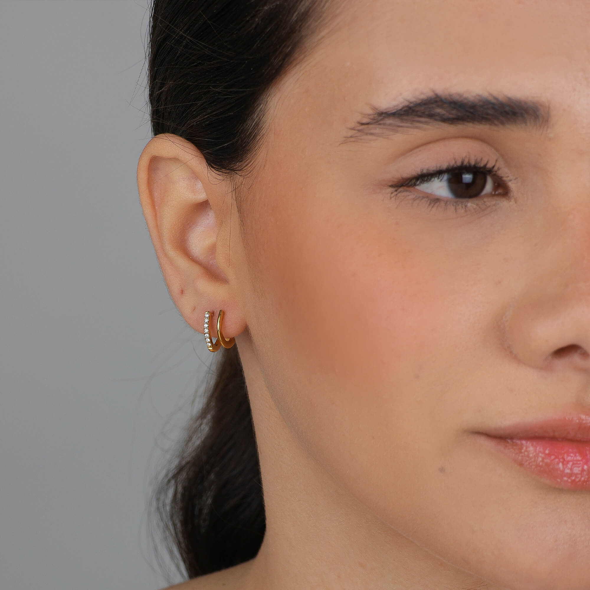 Brinco Dupla Camada com Zircônias