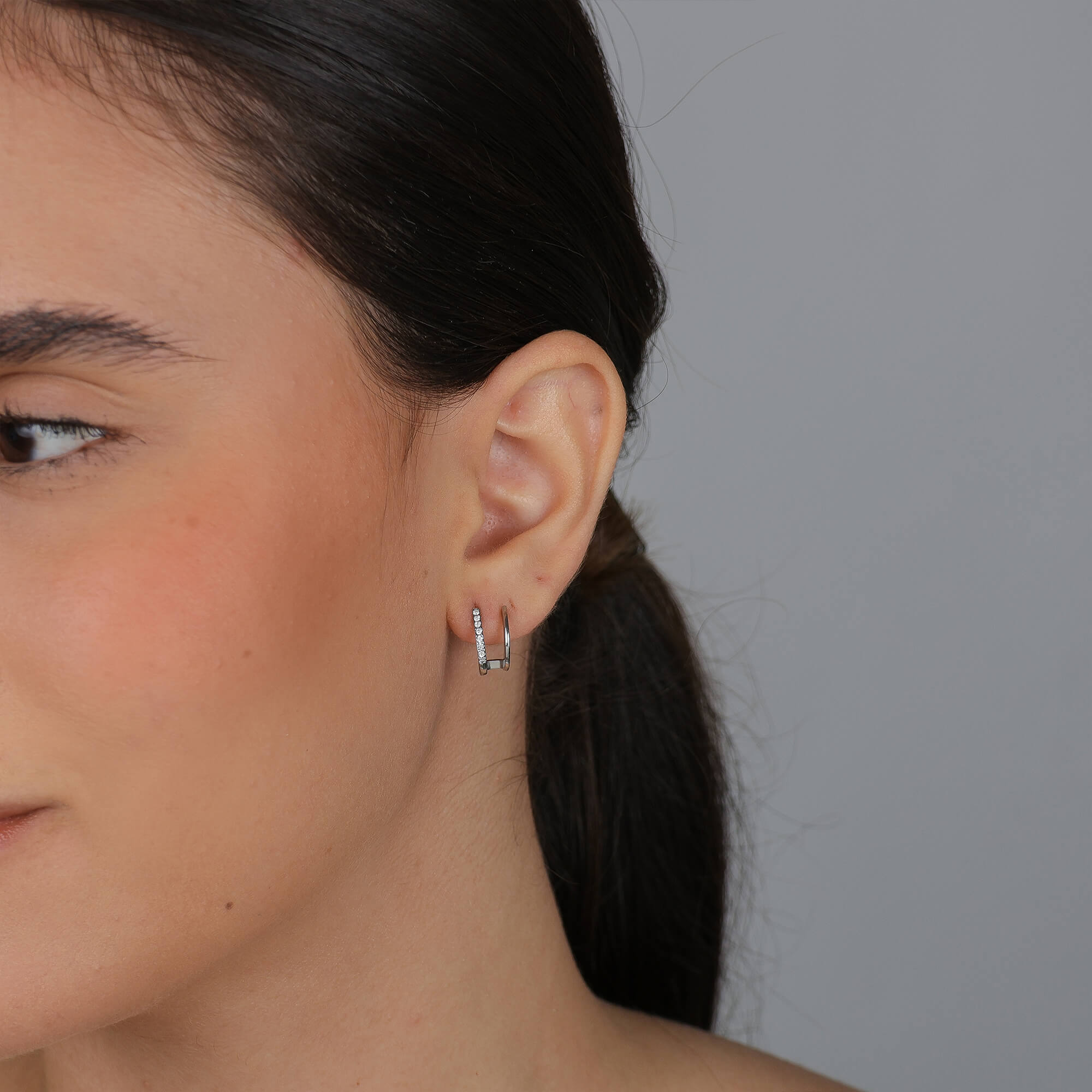 Brinco Dupla Camada com Zircônias