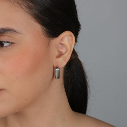 Brinco Argola Tripla Retangular