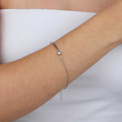 Pulseira Bracelete Ponto de Luz Zircônia