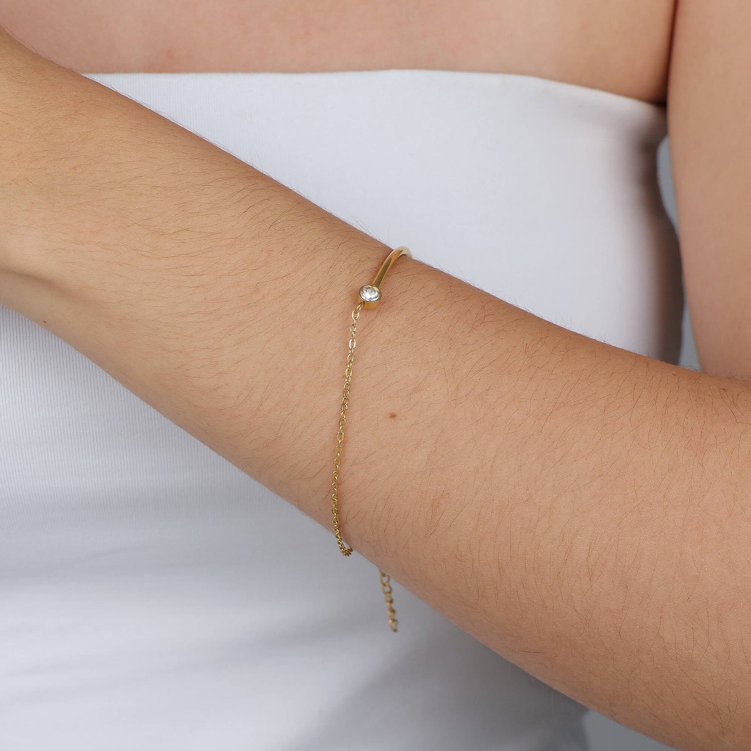 Pulseira Bracelete Ponto de Luz Zircônia