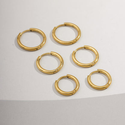 Trio Brincos de Argolas Lisas Click