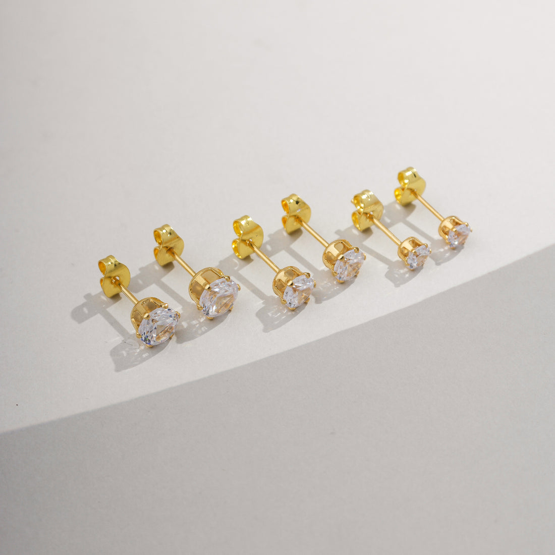 Trio Brincos Ponto de Luz Zircônia