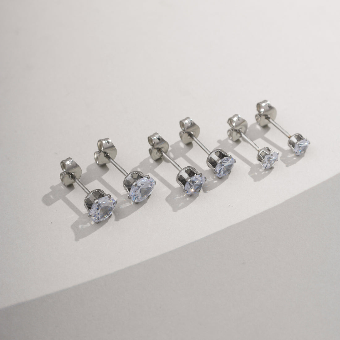 Trio Brincos Ponto de Luz Zircônia