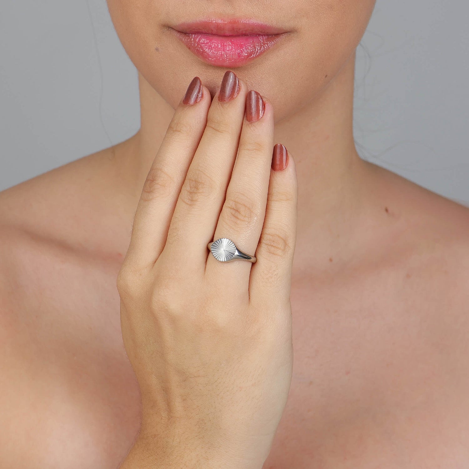 Anel Medalha Texturizada