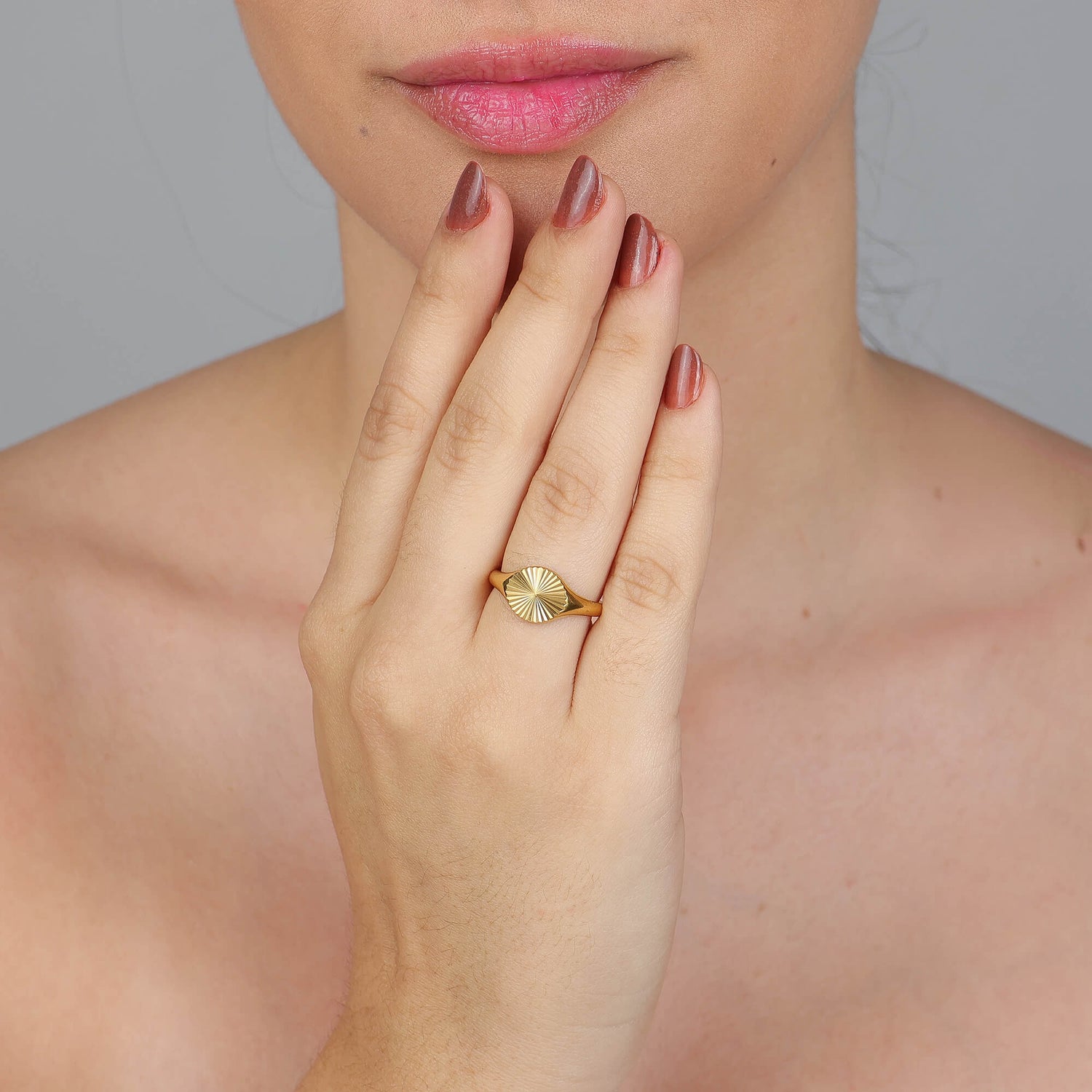 Anel Medalha Texturizada