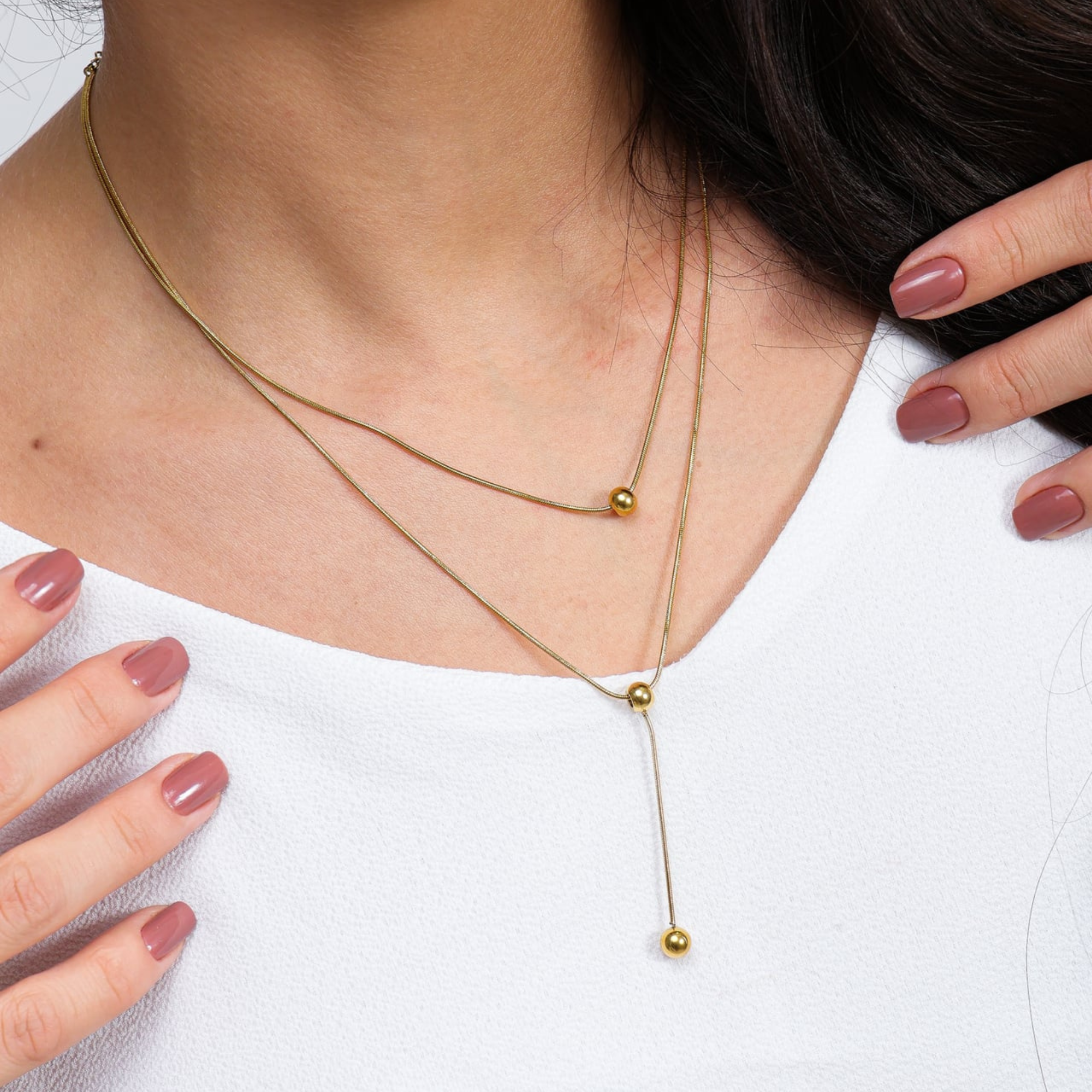 Colar Gravatinha Esferas