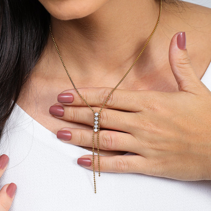 Colar Gravatinha de Zircônias