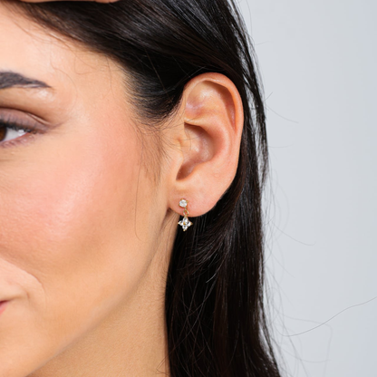 Brinco Mini Flor de Zircônia