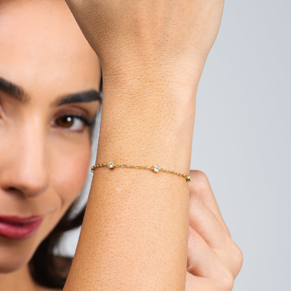 Pulseira Mini Pontos de Luz Zircônia