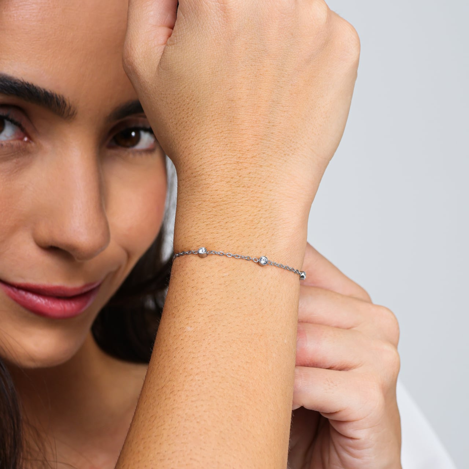 Pulseira Mini Pontos de Luz Zircônia