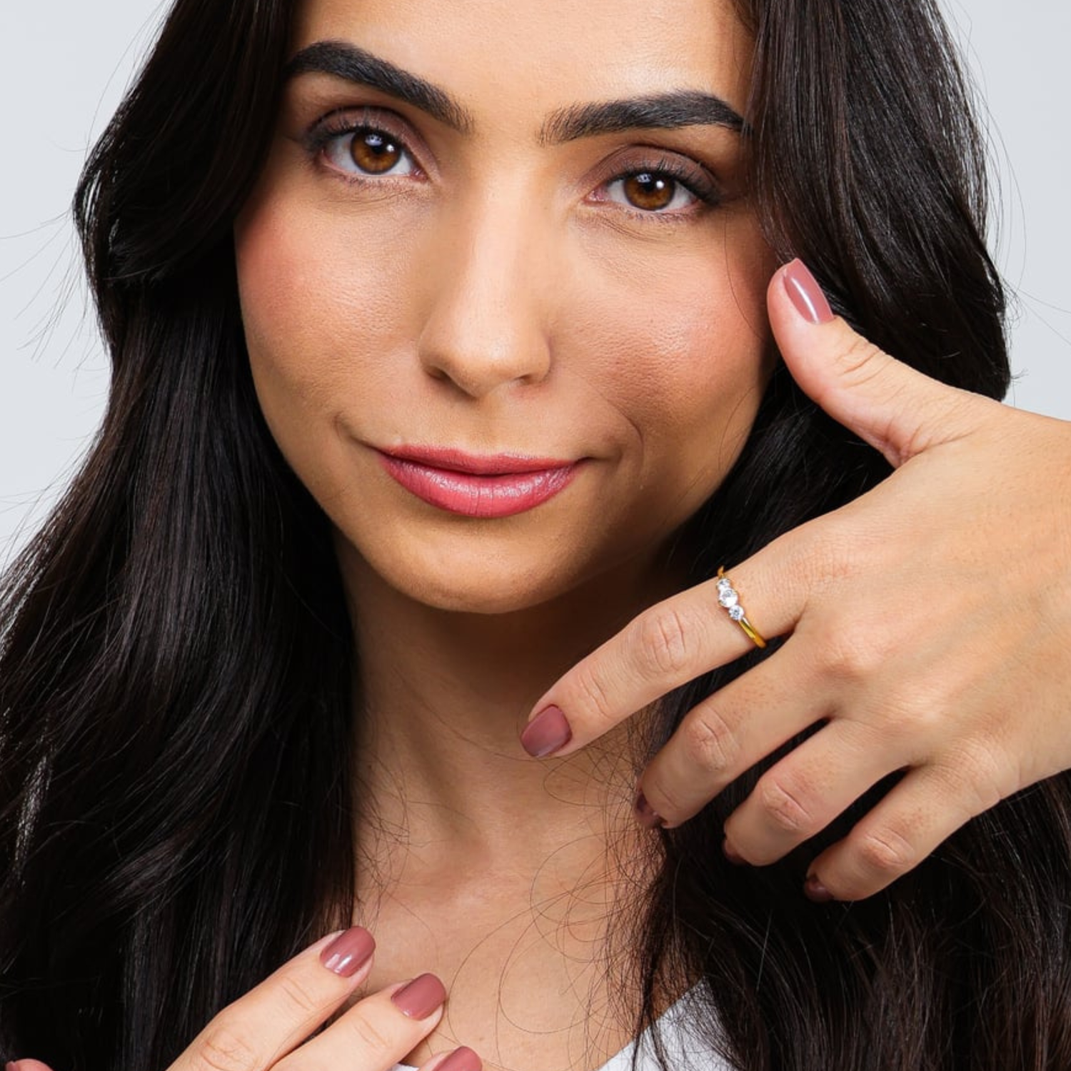 Anel Trio de Zircônias