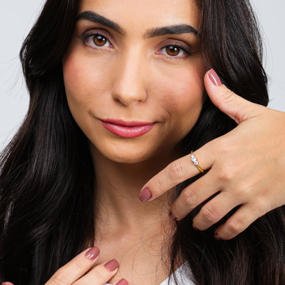 Anel Trio de Zircônias