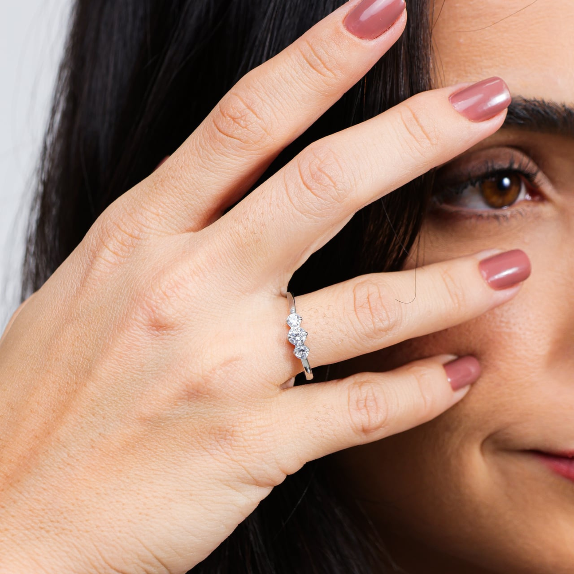 Anel Trio de Zircônias