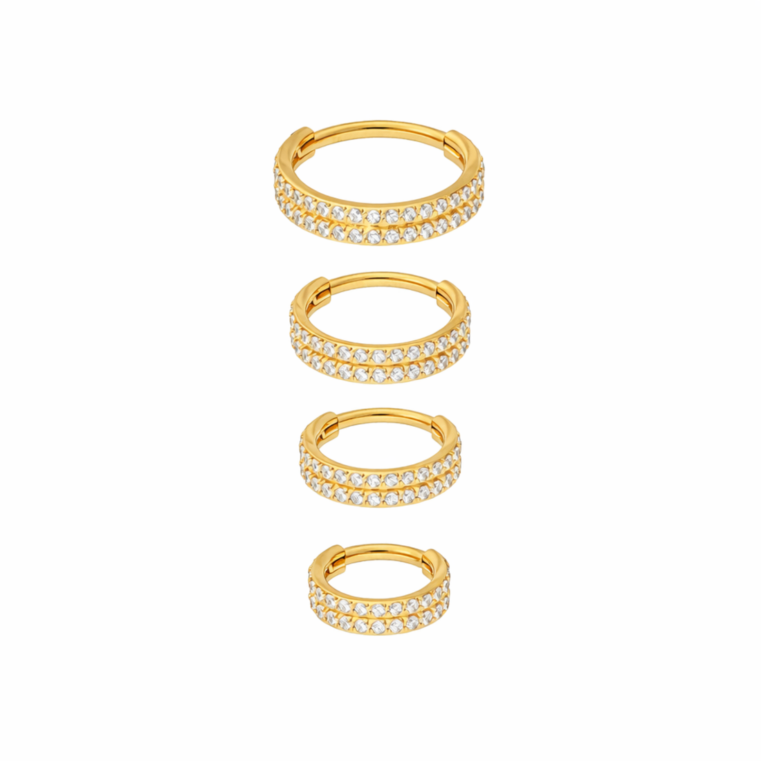 Piercing Argola Dupla Click Cravejada