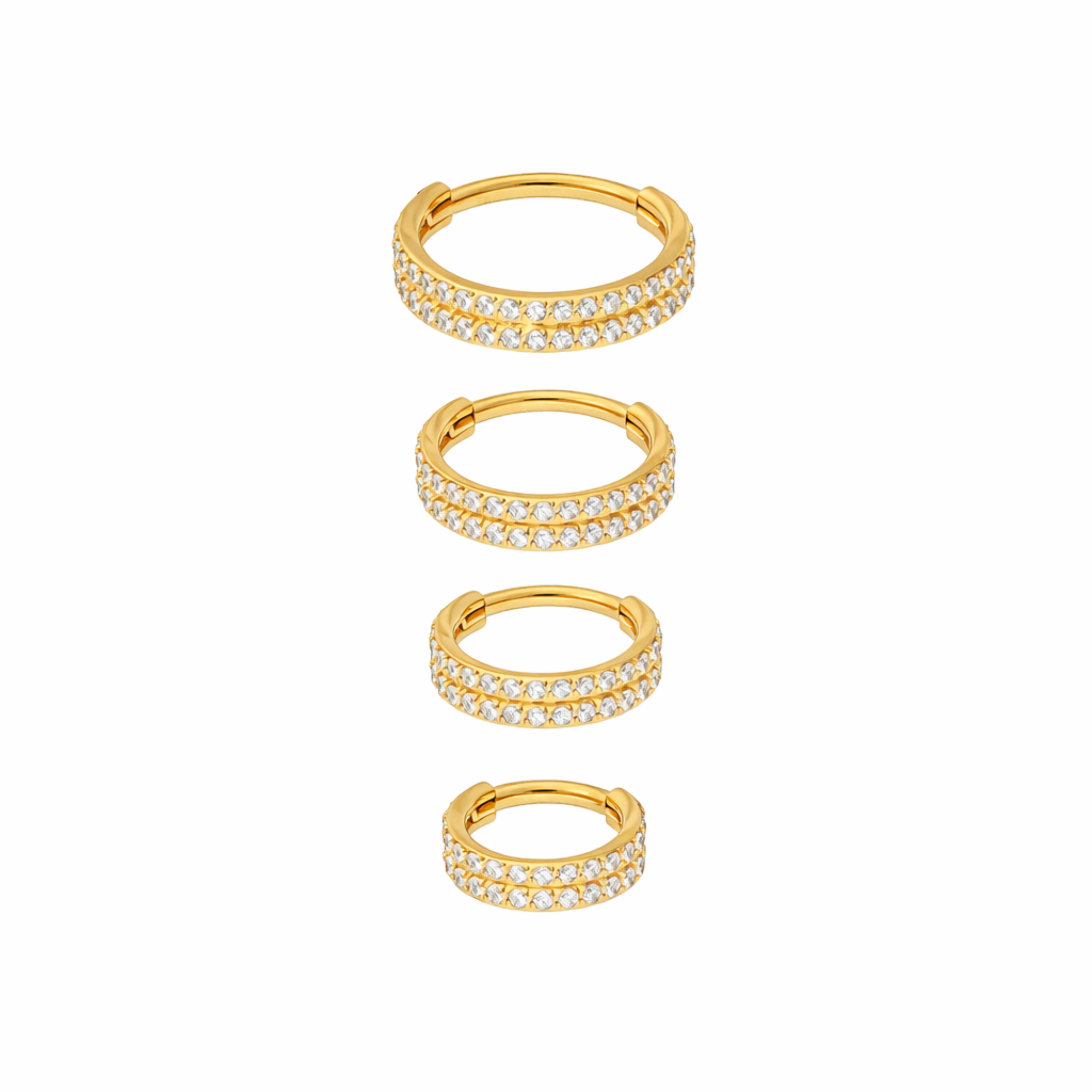 Piercing Argola Dupla Click Cravejada