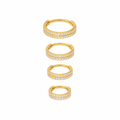 Piercing Argola Dupla Click Cravejada