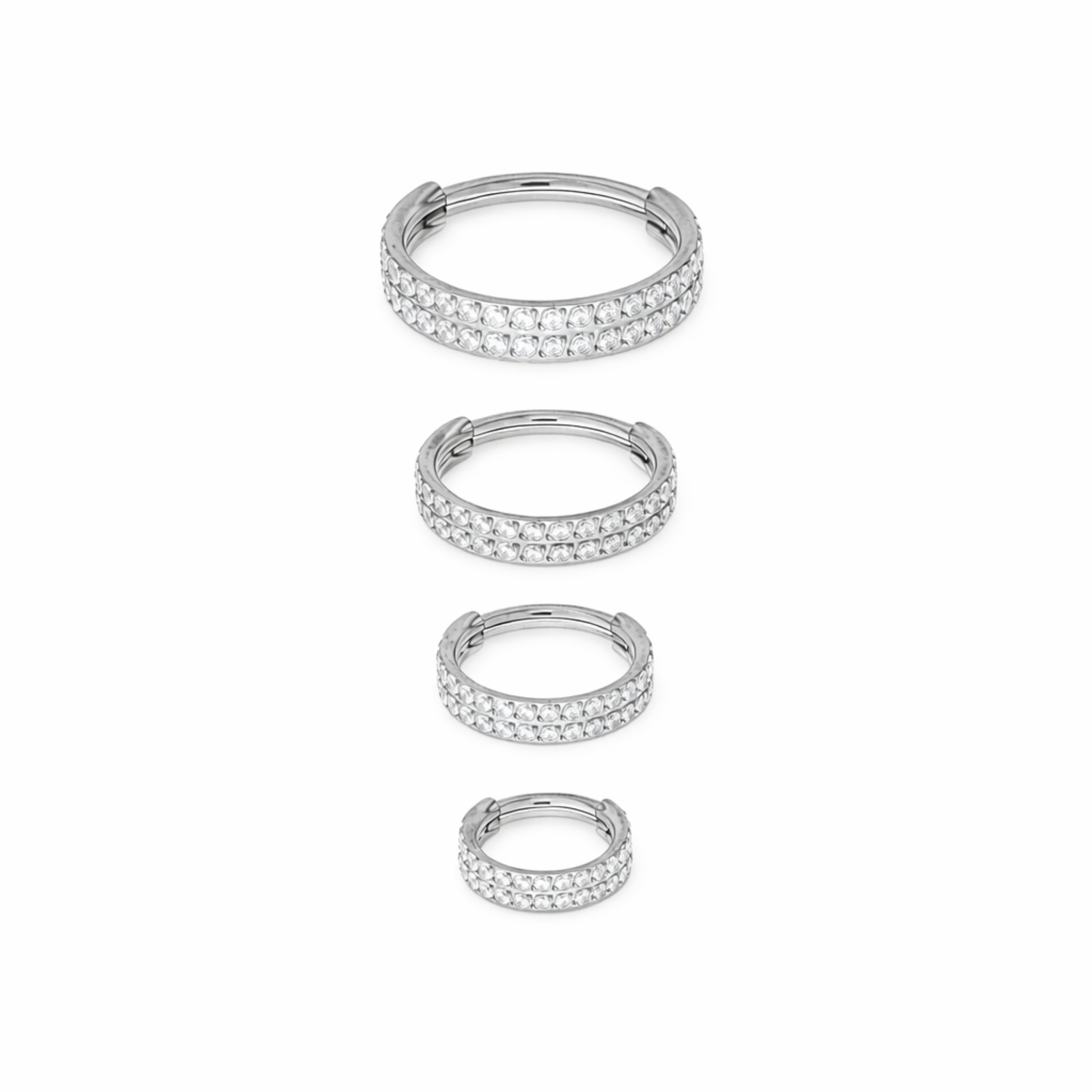 Piercing Argola Dupla Click Cravejada