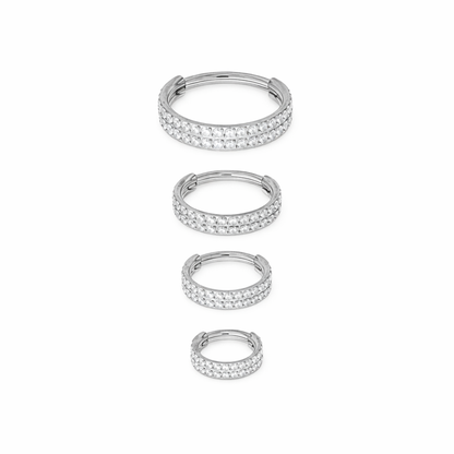 Piercing Argola Dupla Click Cravejada