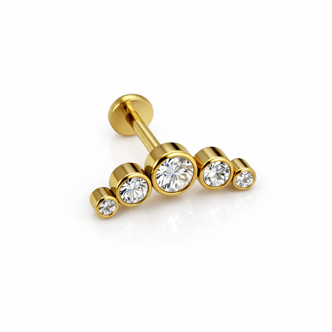 Piercing Labret Cluster Zircônias