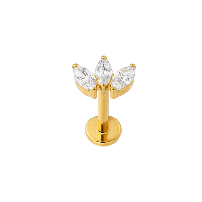 Piercing Labret Cluster Coroa Navete Zircônias