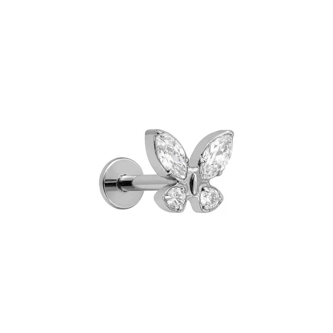 Piercing Labret Borboleta Cravejada Zircônias