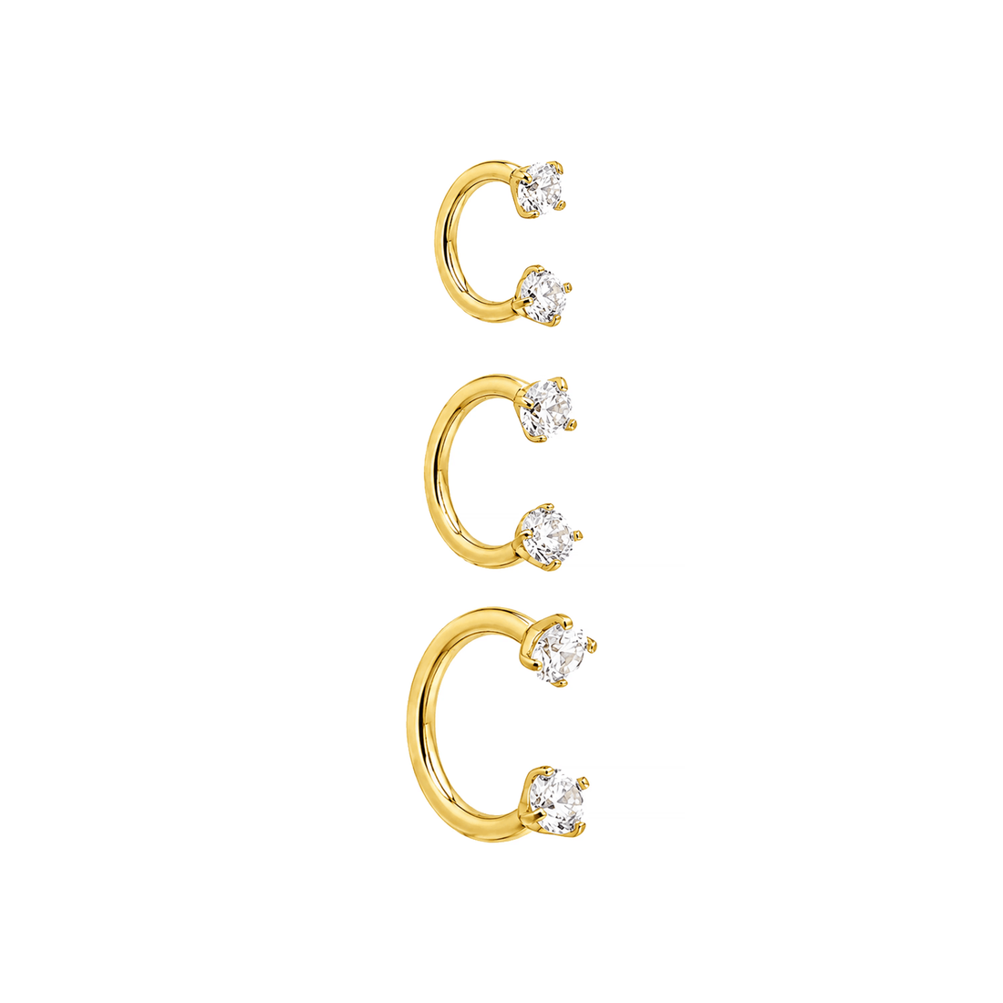 Piercing Argola Ferradura Zircônias