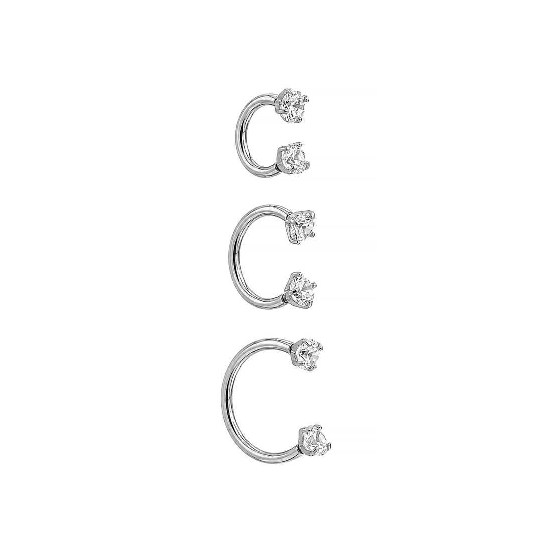 Piercing Argola Ferradura Zircônias