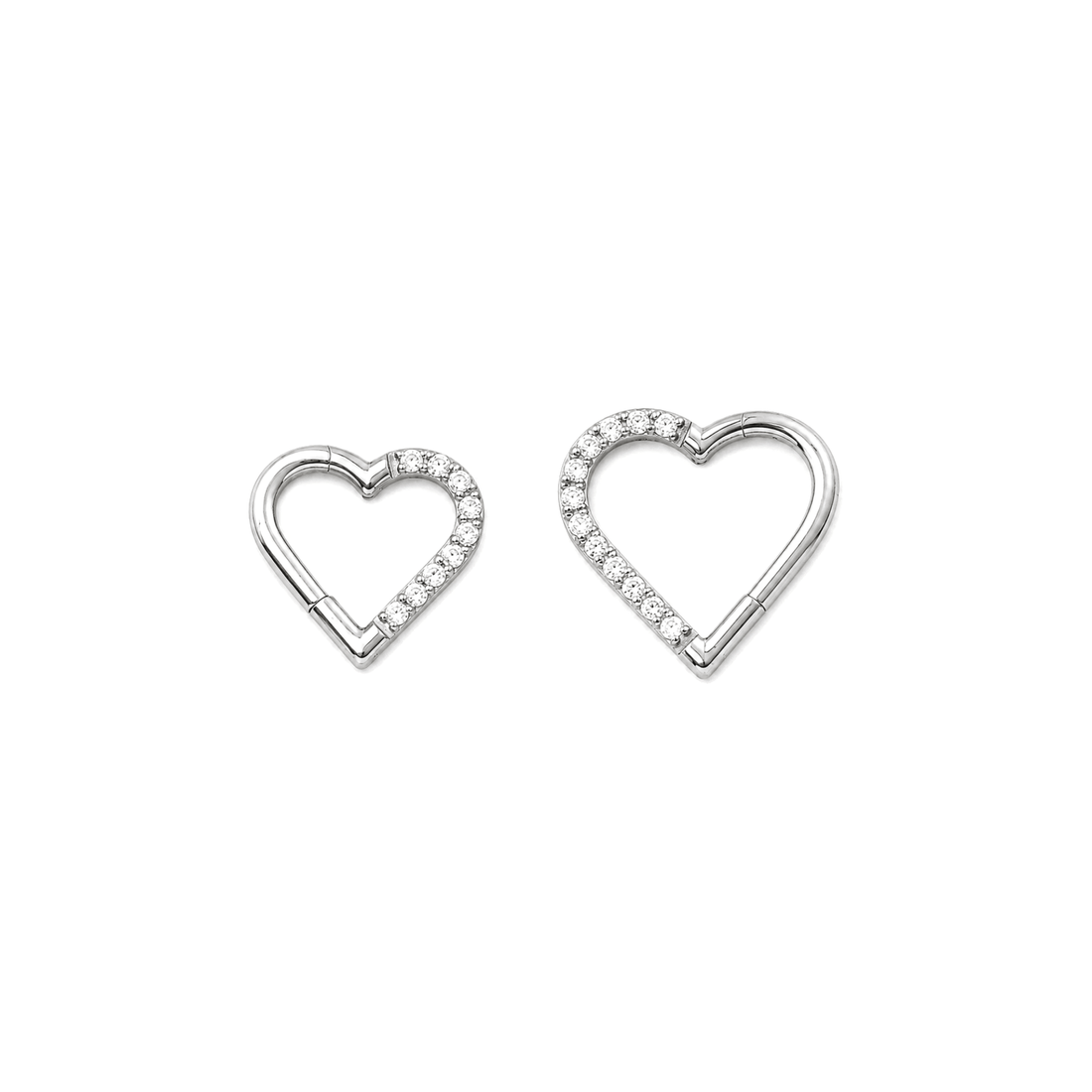 Piercing Coração Click Cravejado Zircônias