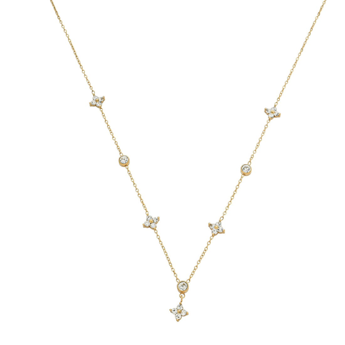 Colar Mini Flor de Zircônia