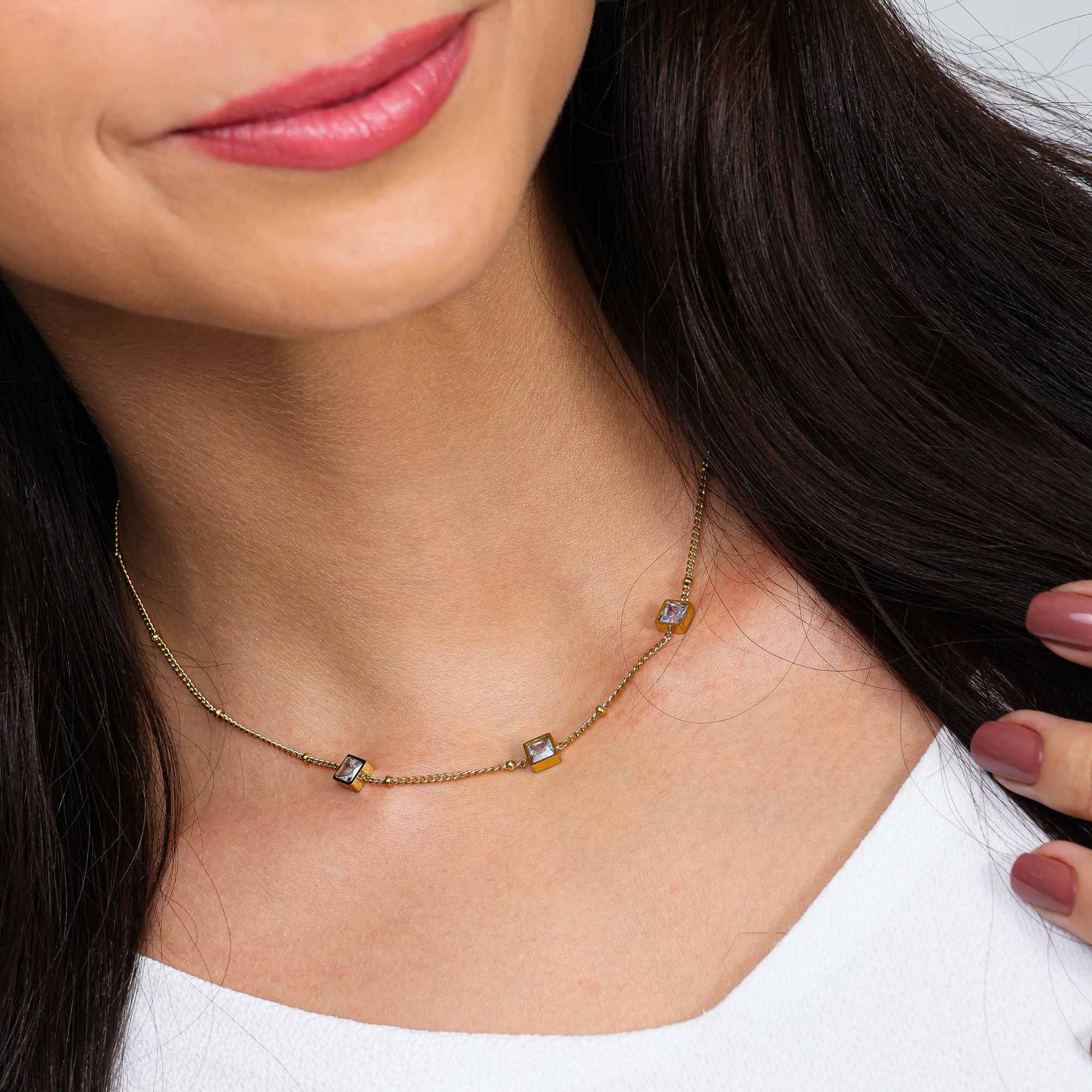 Colar Trio de Zircônias