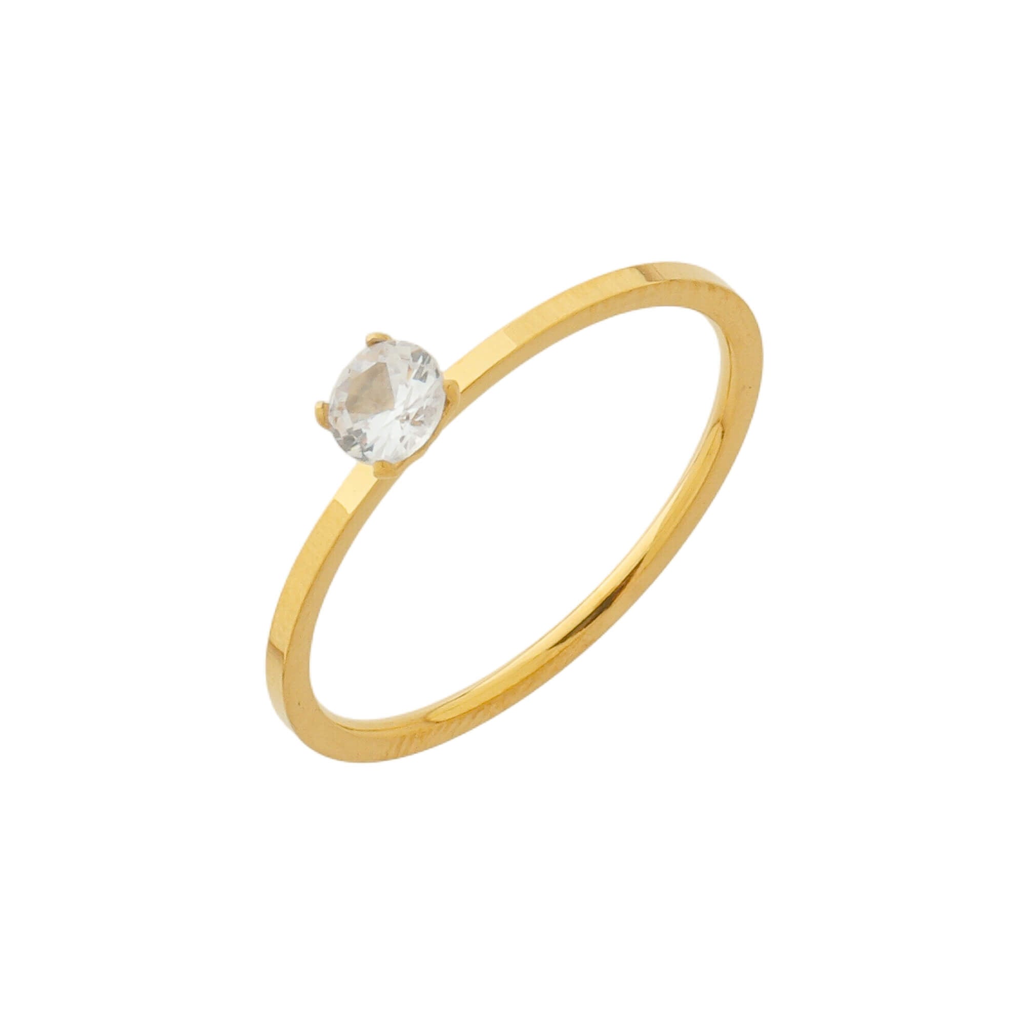 Anel Solitário Zircônia