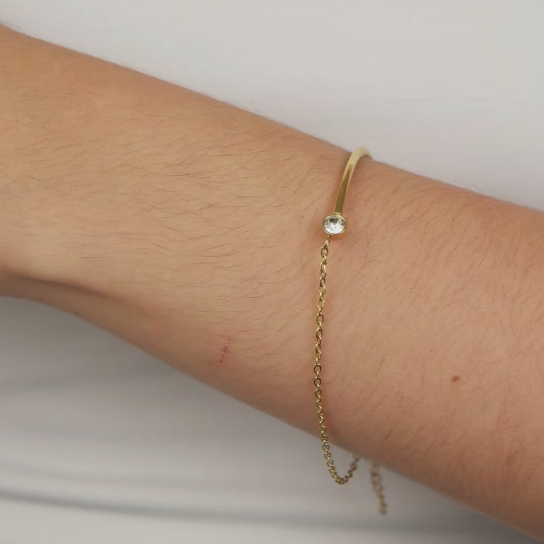 Pulseira Bracelete Ponto de Luz Zircônia