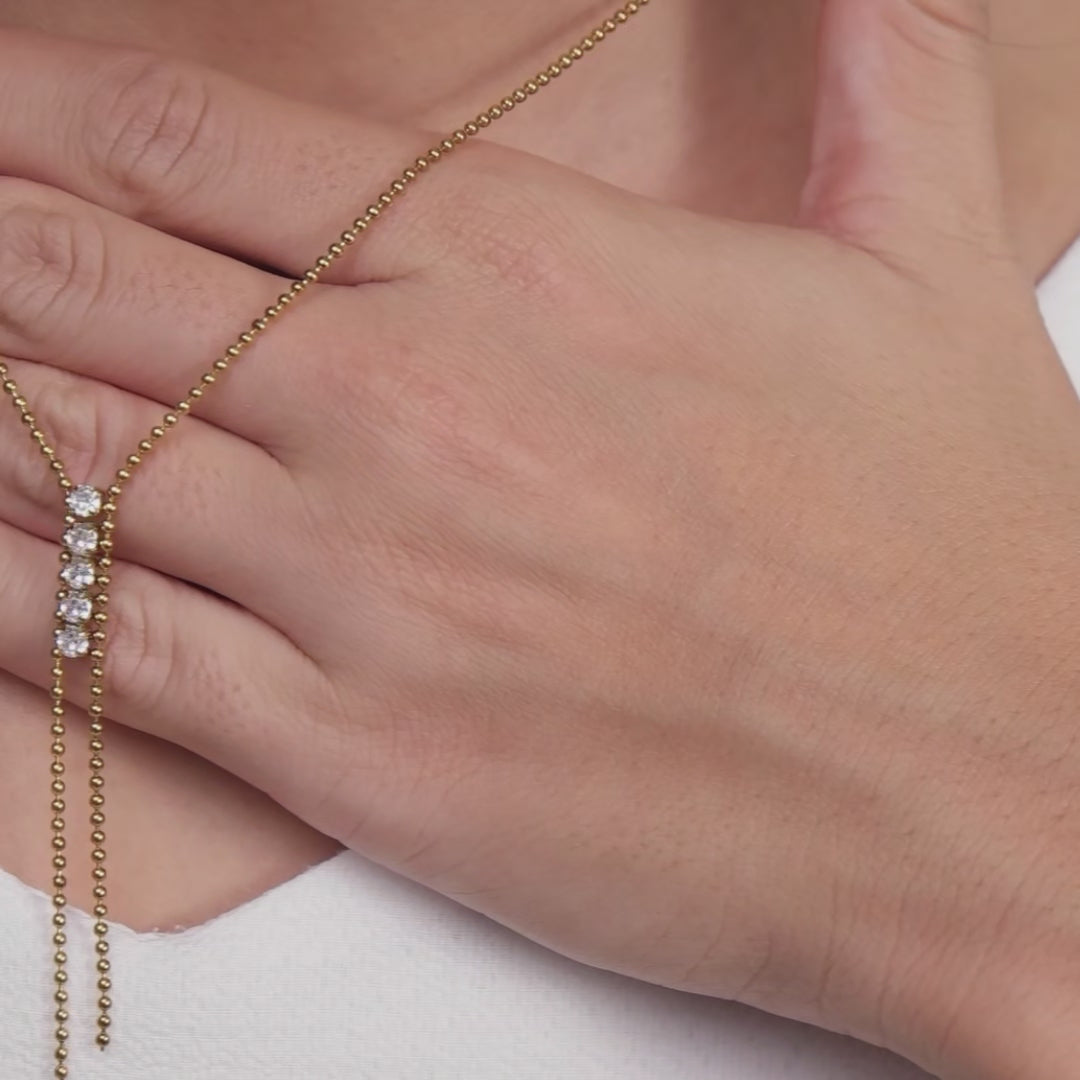 Colar Gravatinha de Zircônias