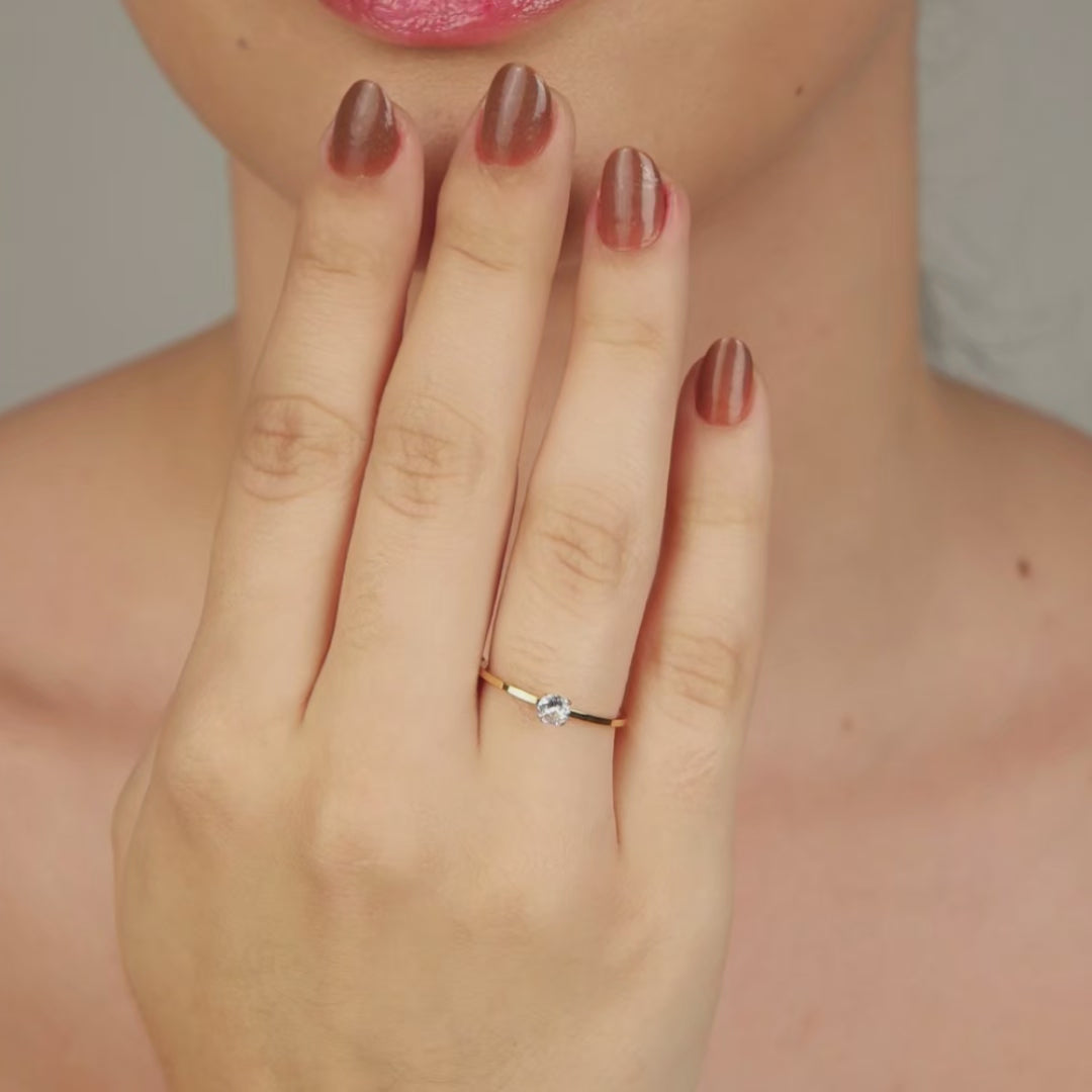 Anel Solitário Zircônia