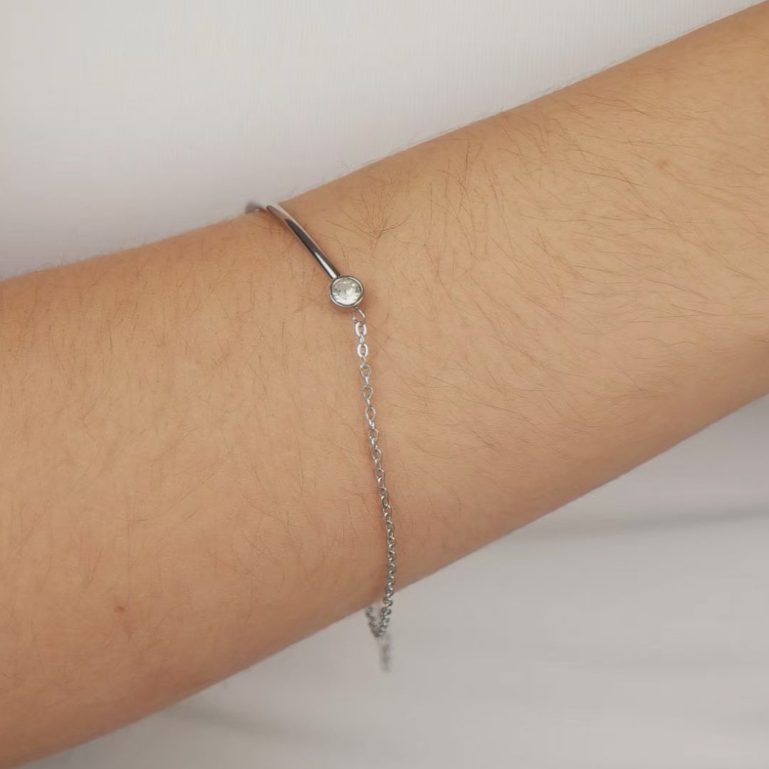 Pulseira Bracelete Ponto de Luz Zircônia